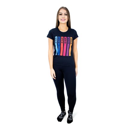 Camiseta HUPI Pellt Feminina Babylook Preto