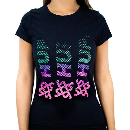 Camiseta HUPI Triple Feminina Babylook Preto