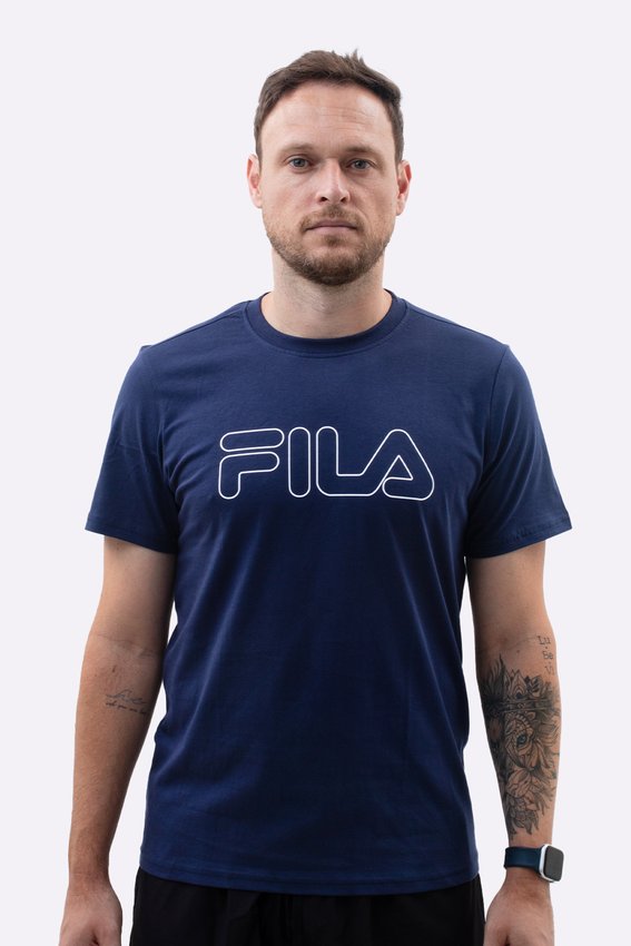 Camiseta Fila Letter Outline Masculina Azul