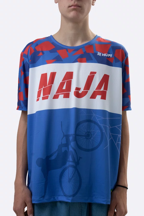 Camiseta Masculina HUPI Bike Naja Azul/Vermelho