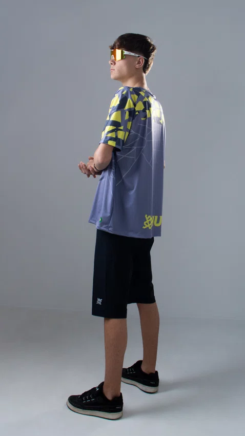 Camiseta Masculina HUPI Bike Naja Grafite/Amarelo