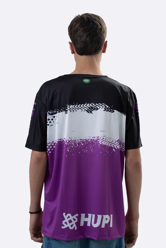 Camiseta Masculina HUPI Bike Naja Preto/Branco