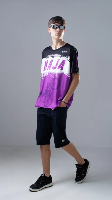 Camiseta Masculina HUPI Bike Naja Preto/Branco