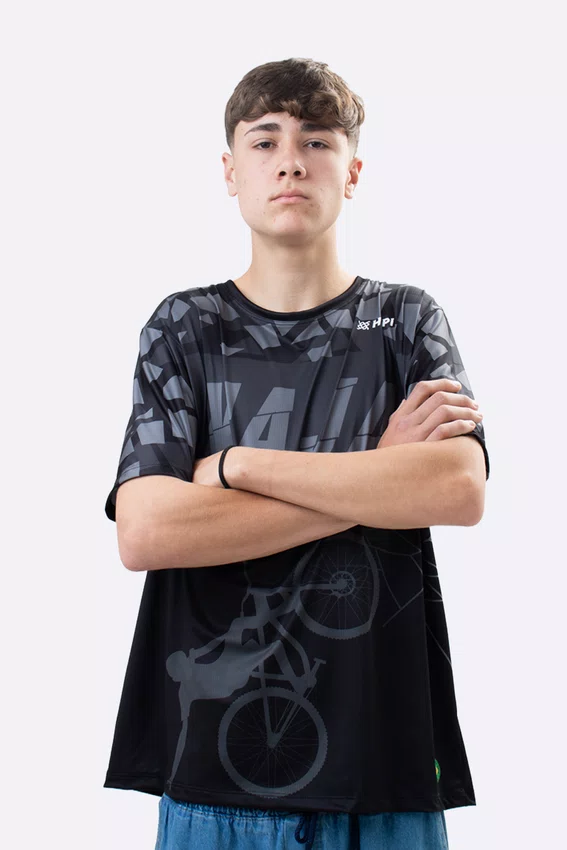 Camiseta Masculina HUPI Bike Naja Preto/Grafite