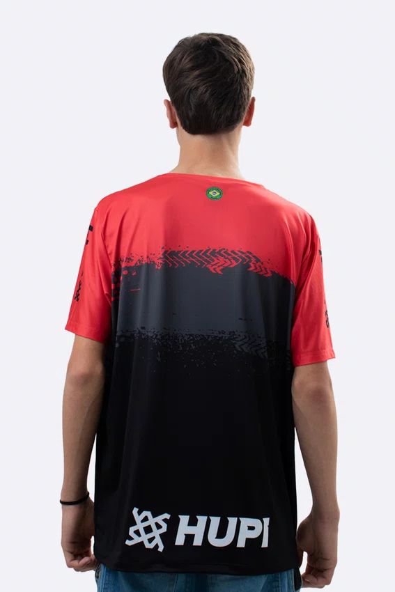 Camiseta Masculina HUPI Bike Naja Preto/Vermelho