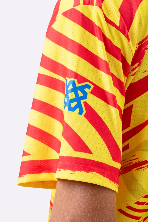 Camiseta Masculina HUPI Bike Naja V10 Amarelo e Vermelho
