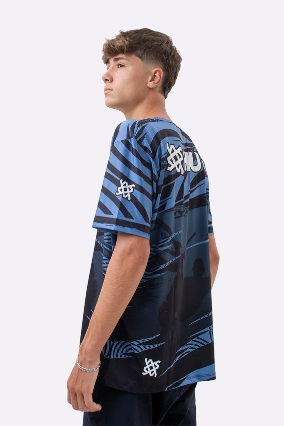 Camiseta Masculina HUPI Bike Naja V10 Azul e Preto