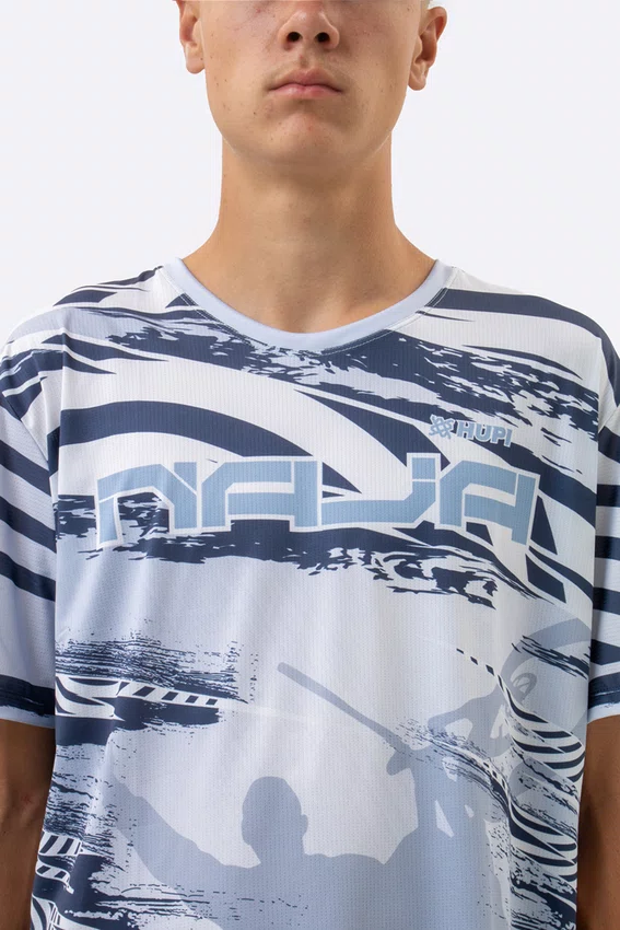 Camiseta Masculina HUPI Bike Naja V10 Cinza e Branco