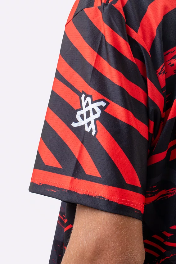 Camiseta Masculina HUPI Bike Naja V10 Preto e Vermelho