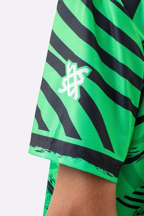 Camiseta Masculina HUPI Bike Naja V10 Verde e Preto