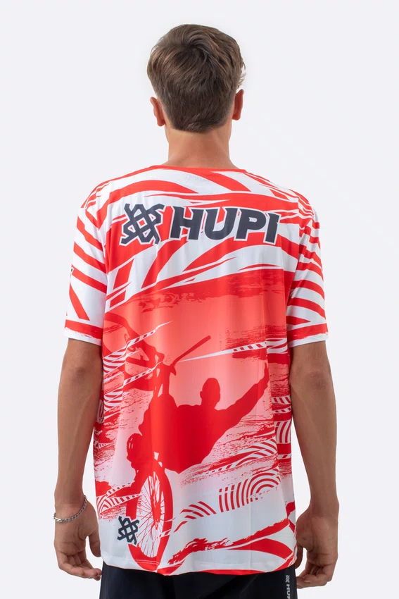 Camiseta Masculina HUPI Bike Naja V10 Vermelho e Branco