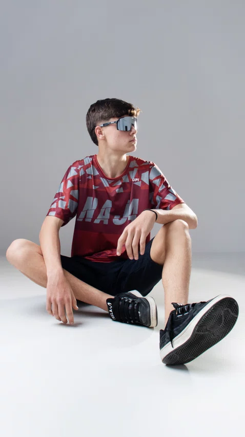 Camiseta Masculina HUPI Bike Naja Vermelho/Cinza