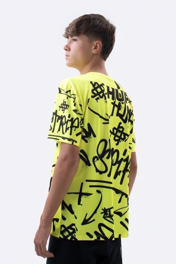 Camiseta Masculina HUPI Bike STRIP Amarelo e Preto