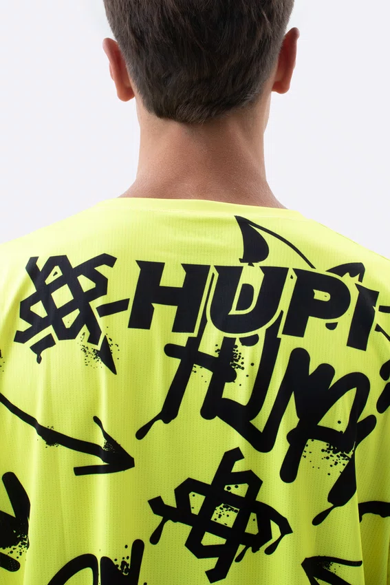 Camiseta Masculina HUPI Bike STRIP Amarelo e Preto
