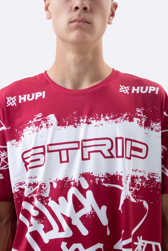 Camiseta Masculina HUPI Bike STRIP Cereja