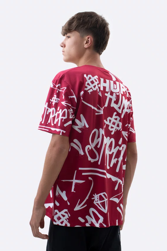 Camiseta Masculina HUPI Bike STRIP Cereja