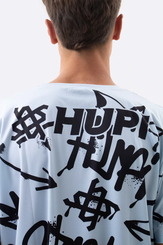 Camiseta Masculina HUPI Bike STRIP Cinza e Preto