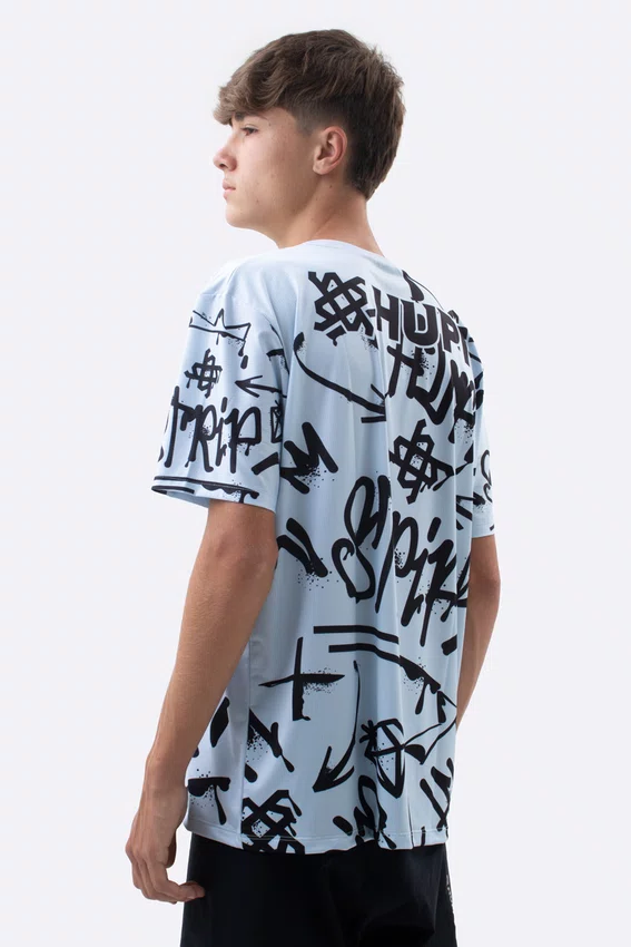 Camiseta Masculina HUPI Bike STRIP Cinza e Preto