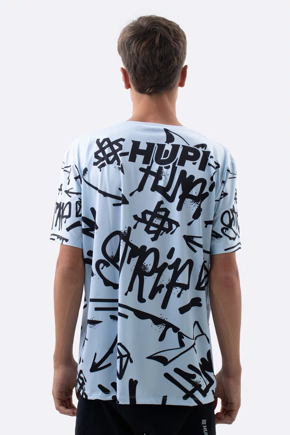 Camiseta Masculina HUPI Bike STRIP Cinza e Preto