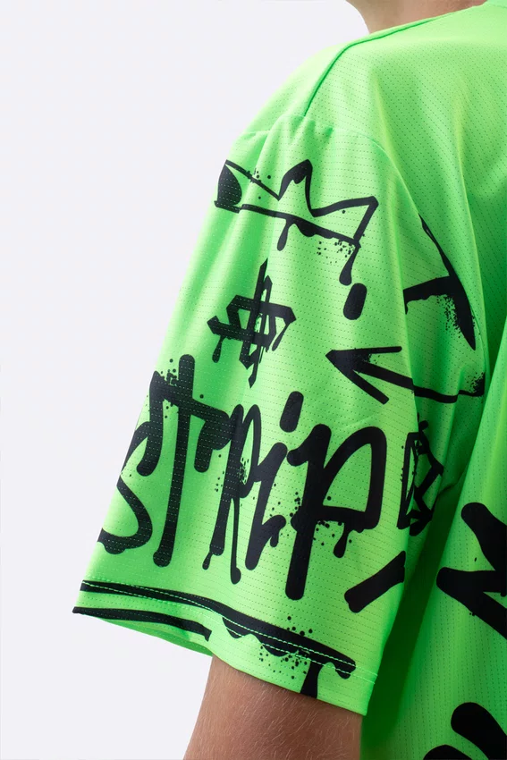 Camiseta Masculina HUPI Bike STRIP Verde e Preto