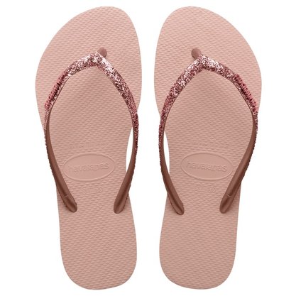 Chinelo Havaianas Slim Glitter II Rosa Ballet