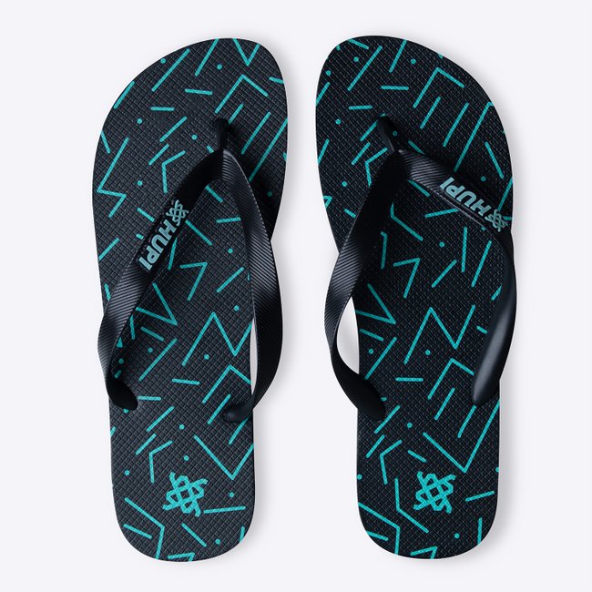Chinelo HUPI Vibes Preto/Verde Água