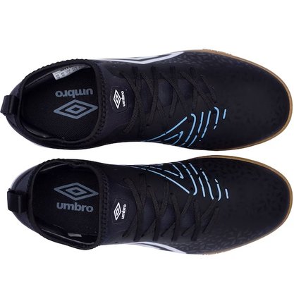 Chuteira Futsal Umbro Adamant Club Preto Branco Azul