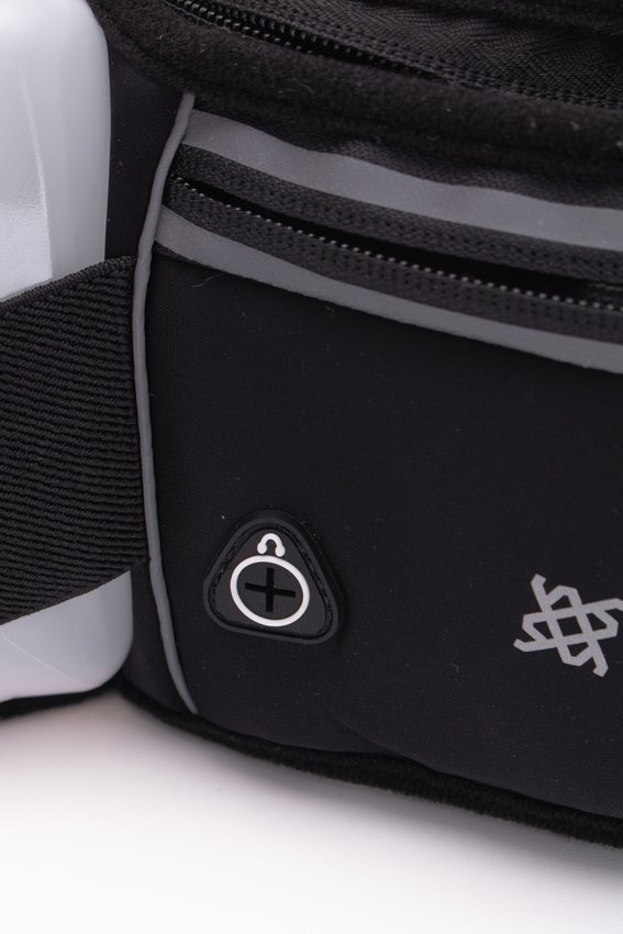 Cinto De Hidratação HUPI Running com 2 Garrafas e Pochete Preto
