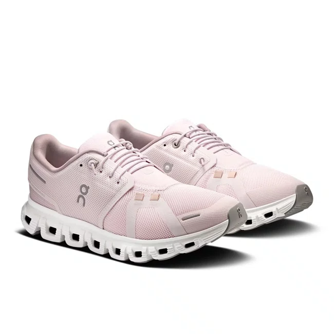 Tênis On Running Cloud 6 Feminino Rosa Claro