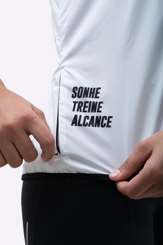 Colete Corta Vento HUPI Sonhe/Treine/Alcance - Branco