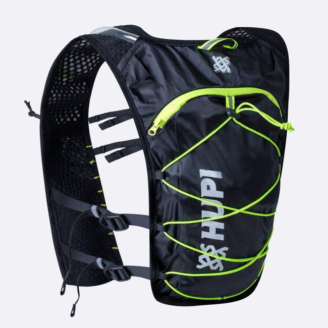 Colete de Hidratação HUPI Running Preto e Amarelo sem Refil