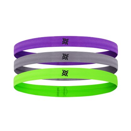Faixa de Cabelo HUPI Kit 03 Roxo Cinza Verde