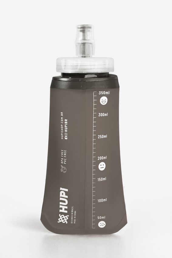 Garrafa Dobrável Soft Flask HUPI Cinza - 350ml