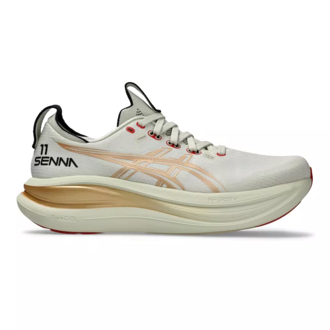 Tênis ASICS GEL-Nimbus 28 Senna Feminino Cinza e Dourado