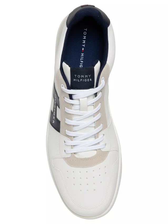 Tênis H Low Cut Lace Up Sneaker Masculino Branco e Azul