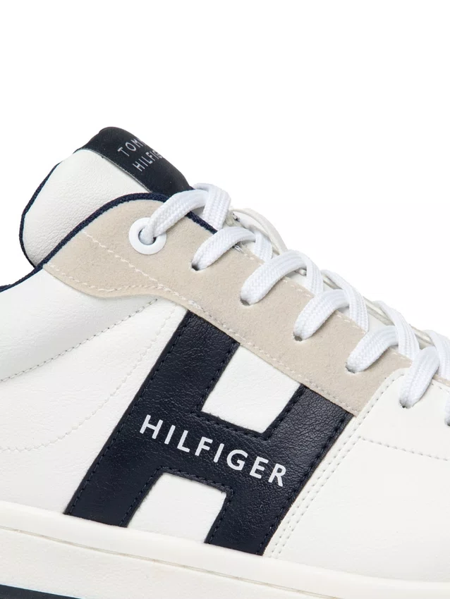 Tênis H Low Cut Lace Up Sneaker Masculino Branco e Azul