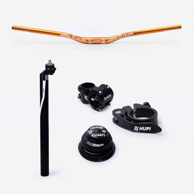 Kit HUPI Ride 700mm Dourado c/ Caixa de Direção Tapered para Suspensão Normal