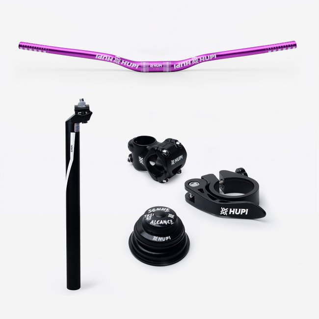 Kit HUPI Ride 780mm Roxo c/ Caixa de Direção Tapered para Suspensão Tapered