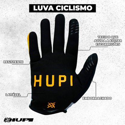 Luva Ciclismo HUPI Dedo Longo Golden