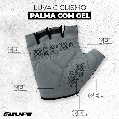 Luva Ciclismo HUPI Eco Dedo Curto Hippie