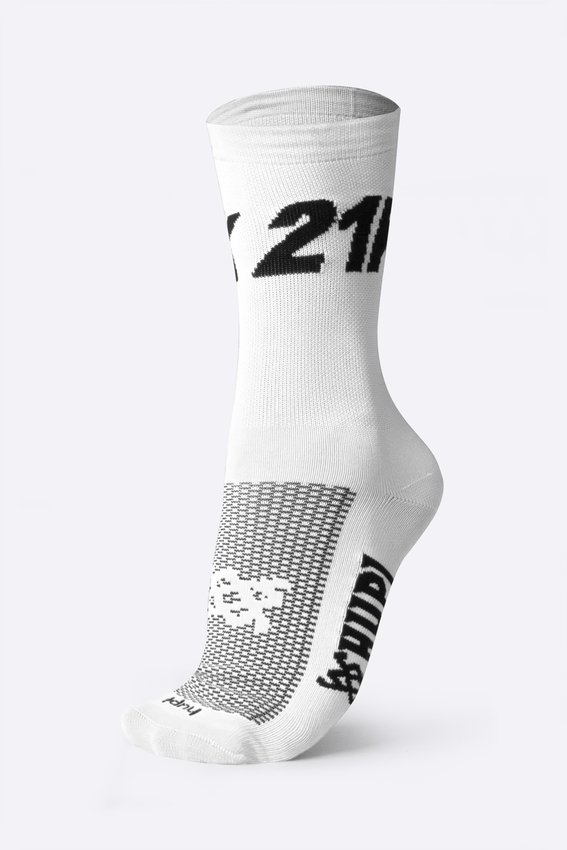 Meia Corrida HUPI 21K Branco - LT para pés menores 34-38