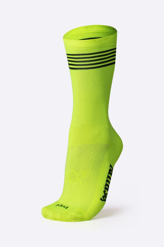 Meia Corrida HUPI 21K Split Amarelo Neon