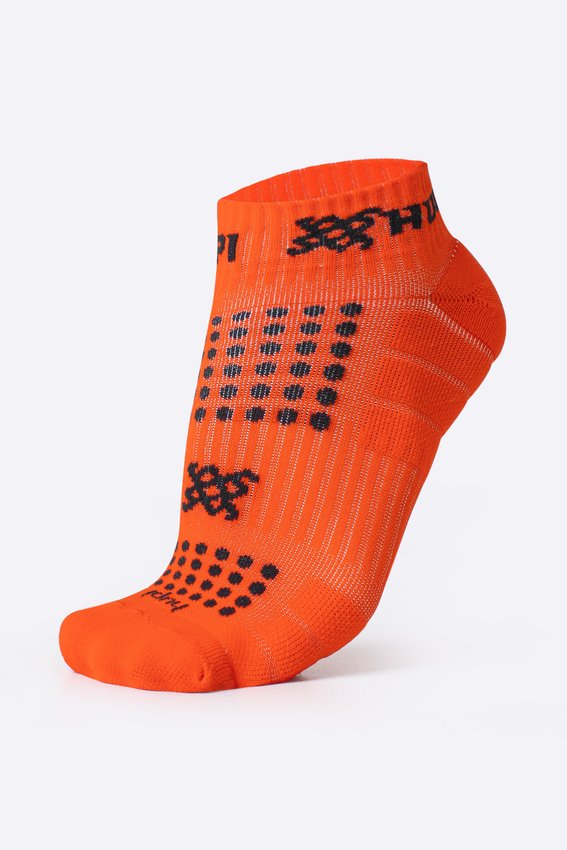 Meia Curta para Corrida HUPI Running Pro Laranja Neon