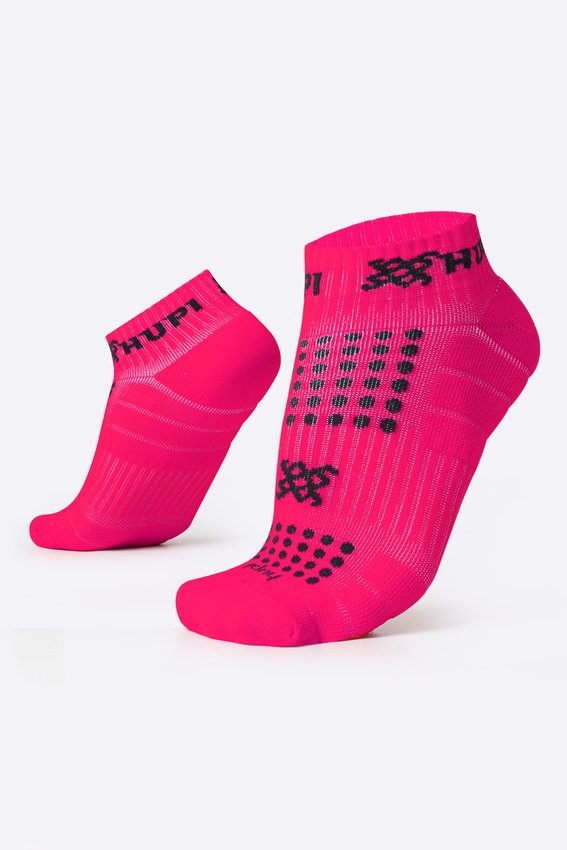 Meia Curta para Corrida HUPI - Running Pro Rosa Neon