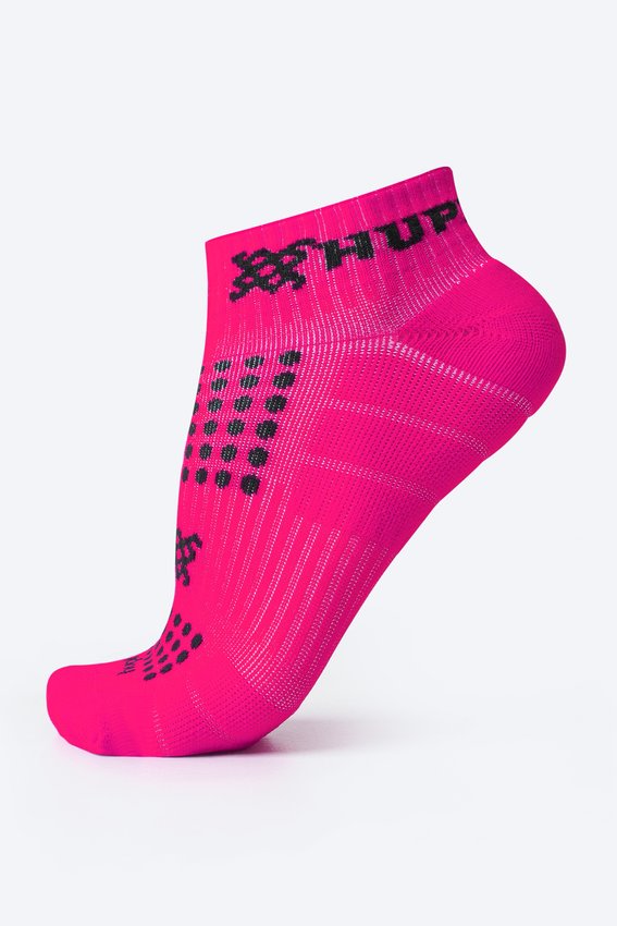 Meia Curta para Corrida HUPI - Running Pro Rosa Neon