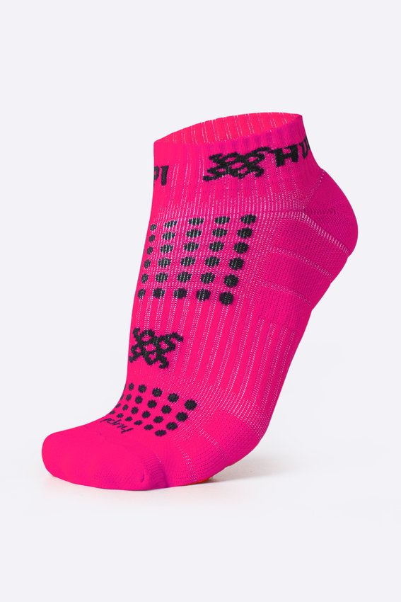 Meia Curta para Corrida HUPI - Running Pro Rosa Neon