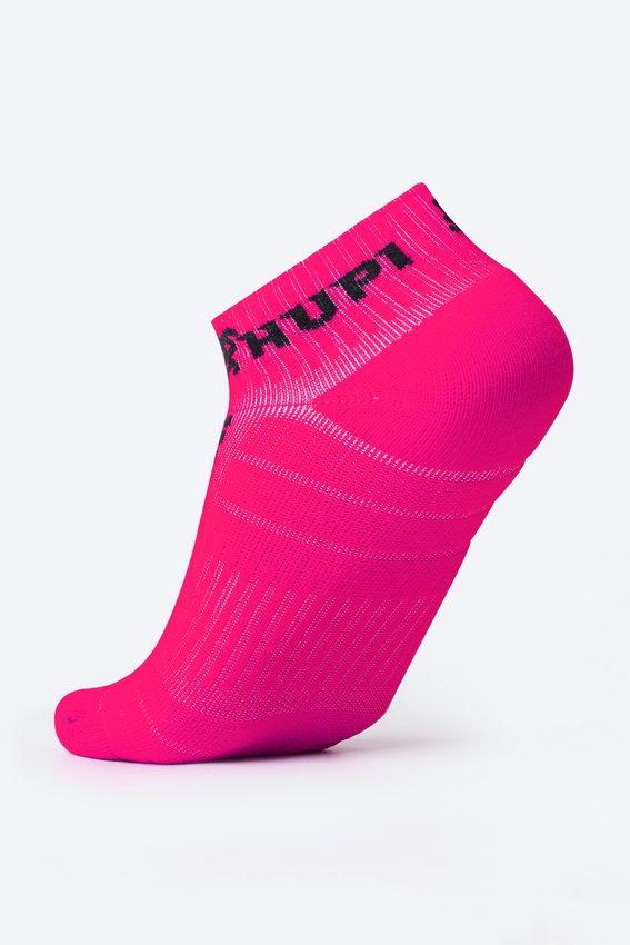 Meia Curta para Corrida HUPI - Running Pro Rosa Neon