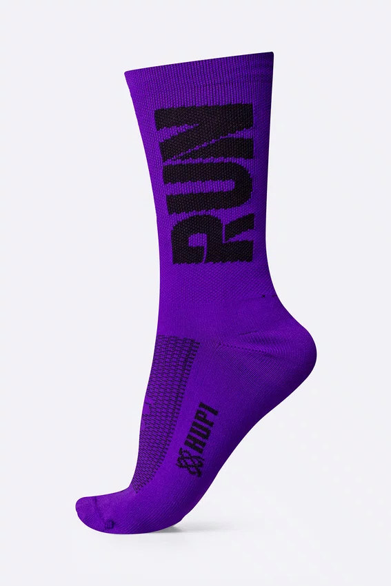 Meia de Corrida HUPI Run Roxo/Preto