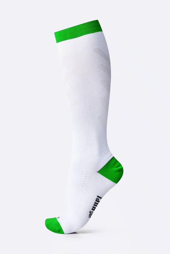 Meia HUPI Air Longa Branco e Verde