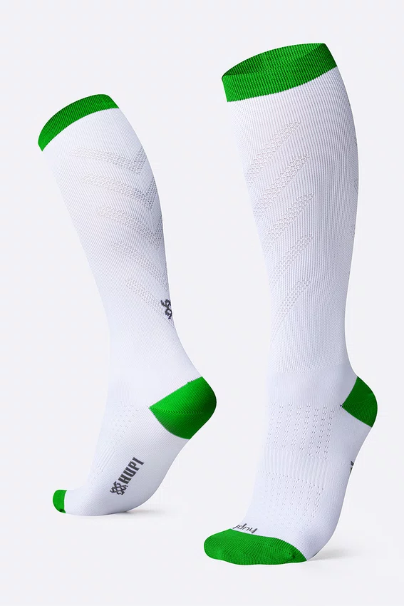 Meia HUPI Air Longa Branco e Verde